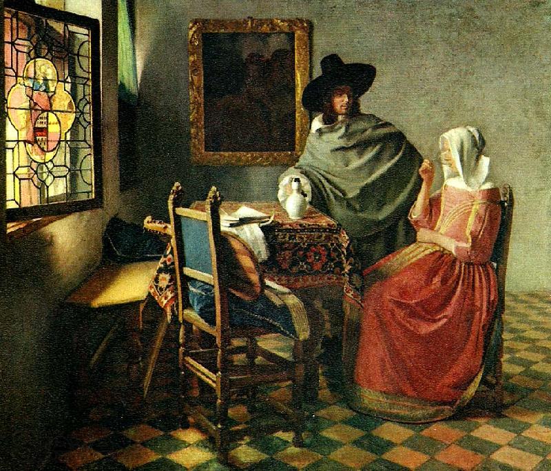 Jan Vermeer vinprovet Germany oil painting art